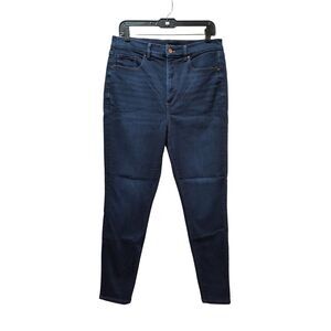 Ann Taylor The Skinny Jeans Women 12 Blue Dark Wash Stretch Denim 32x27.5